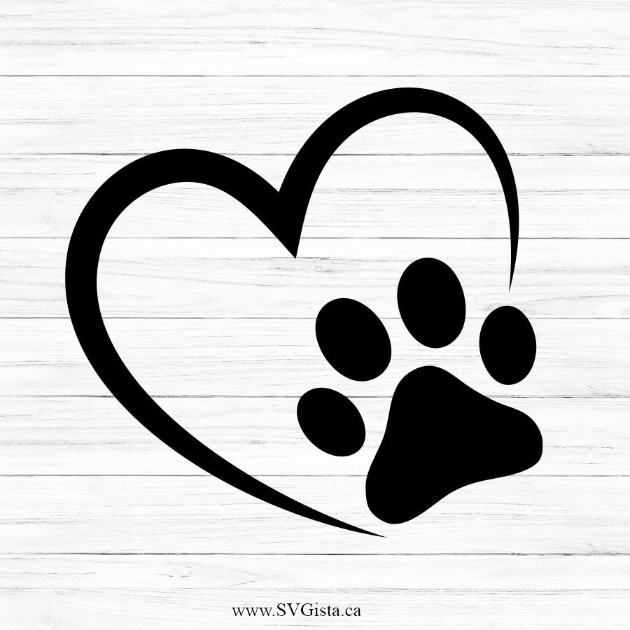 Paw print sale with heart inside