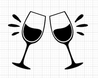 Archivos de corte SVG de copas de vino / Cricut, Silhouette Crafts (Descarga digital)
