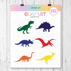 Dinosaurier SVG Bundle | Tyrannosaurus, Stegosaurus-Schnittdateien | Clipart Access Exclusive | Handillustrierte SVGs