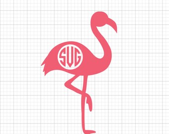 Flamingo Monogram SVG Cut File | Cricut, Silhouette Crafts (Digital Download)