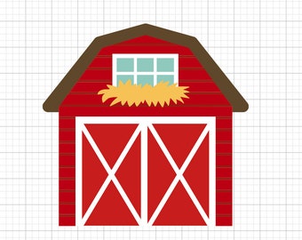 Red Barn Svg, archivos svg, archivos svg para cricut, svg cricut, imágenes svg, diseños svg, imágenes prediseñadas, svg, Descarga digital, Silueta Svg