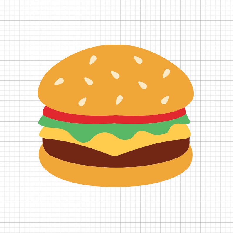 Hamburger Svg, svg files, svg files for cricut, svg cricut, svg images, svg designs, clipart, svg, Digital Download, Silhouette Svg image 1