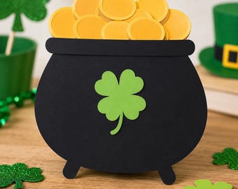 Pot of Gold SVG Cut File | St. Patrick's Day Craft Design (Digital Download)