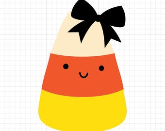 Kawaii Candy Corn Halloween SVG, imágenes prediseñadas de dulces (descarga digital)