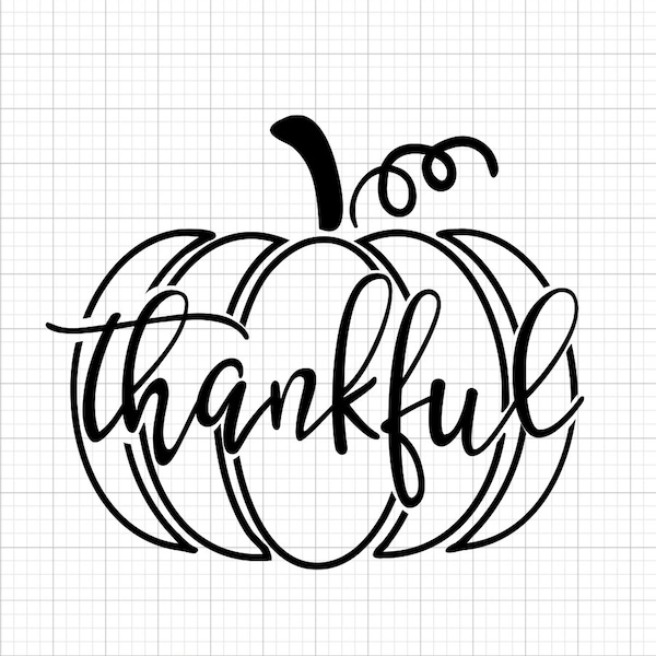 Thankful Pumpkin Svg, svg files, svg files for cricut,  svg cricut, svg images,  svg designs, clipart, Digital Download, Silhouette Svg