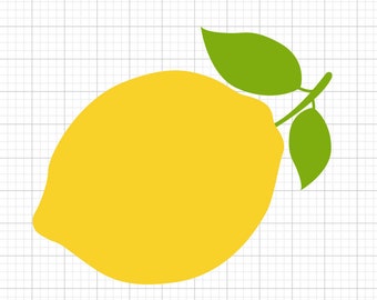 Peut inclure: Un citron jaune vif avec des feuilles et une tige vertes. Le citron est d'une couleur unie et les feuilles sont d'un vert contrastant. L'image est une illustration graphique simple d'un citron.
