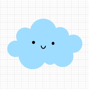 Kawaii Cloud SVG Files for Cricut | Digital Download | DIY Craft SVGs,  Crafts, Silhouette | Instant Download Cut Files