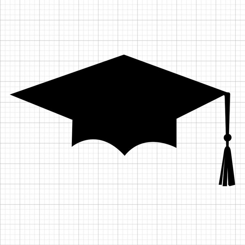 Grad Hat Svg, svg files, svg files for cricut, svg cricut, svg images, svg designs, clipart, svg, Digital Download, Silhouette Svg image 1