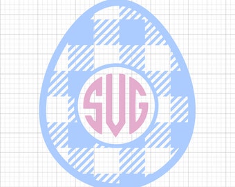 Easter Egg Svg File, Easter Egg, Plaid Easter Egg, Easter Egg Monogram, Svg, Easter Svg, Egg Monogram Svg, Cricut Svg File, Silhouette File