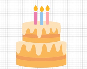 Birthday Cake SVG Cut Files for Cricut Crafts (Digital Download)