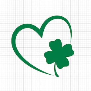 Clover Heart Svg, svg files, svg files for cricut,  svg cricut, svg images,  svg designs, clipart, svg, Digital Download, Silhouette Svg