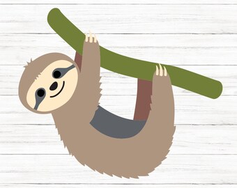COMMERCIAL USE! Sloth, Sloth Svg, Sloth In Tree,  Digital Download, Silhouette, Sloth Clipart, Svg, Silhouette Files, Cricut, svg