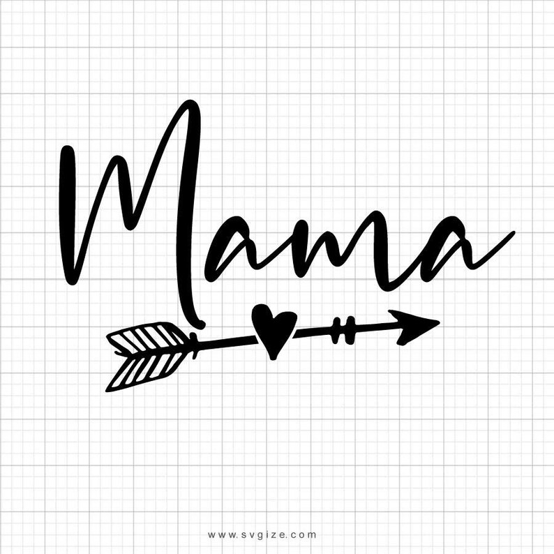 Download Mama Heart Arrow SVG Cut File DXF Cut File Clipart | Etsy