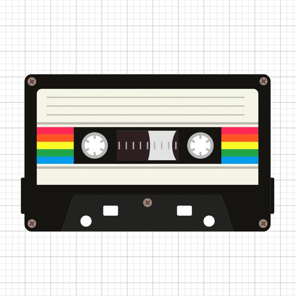 Cassette bande Svg, fichiers svg, fichiers svg pour cricut, svg cricut, images svg, dessins svg, clipart, téléchargement numérique, Silhouette Svg