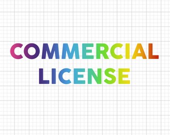 Single Listing Commercial License for EACH Design, Individual Design Commercial License, This License Includes One Design
