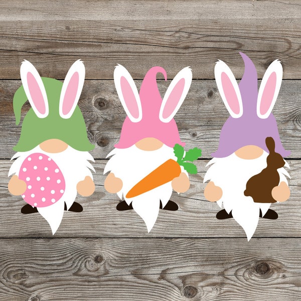 Gnome de Pâques Svg, fichiers svg, fichiers svg pour cricut, svg cricut, images svg, dessins svg, clipart, svg, téléchargement numérique, Silhouette Svg