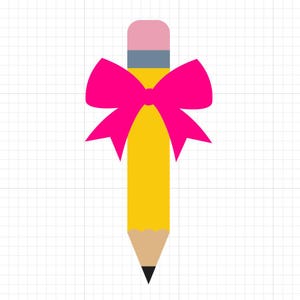 Arquivos SVG de Laço de Lápis para Cricut | Download Digital | Designs SVG para Camisetas, Artesanato, Silhouette | Arquivos de Corte para Download Instantâneo