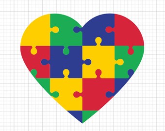 Autism Heart Svg, svg files, svg files for cricut,  svg cricut, svg images,  svg designs, clipart, svg, Digital Download, Silhouette Svg