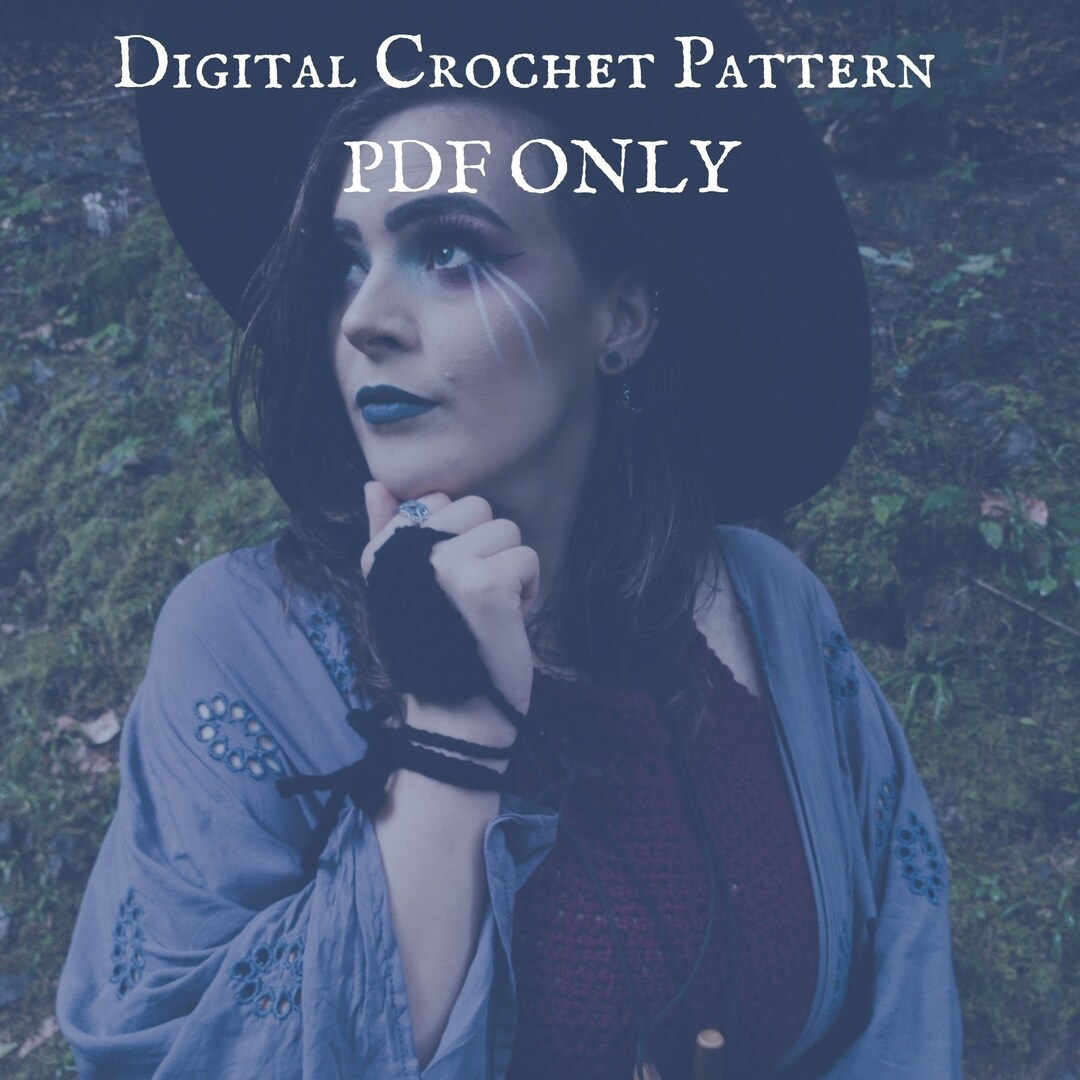 Beginner Crochet Pattern - Goth Hand Bracelets, Witch, Fairycore ...