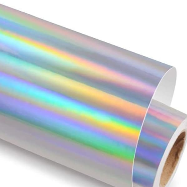 Silver Holographic Heat Transfer Vinyl, Cricut Vinyl Sheets, Cameo Vinyl Sheets, Shirt Vinyl, HTV vinyl, Iron On Vinyl, Silhouette Vinyl