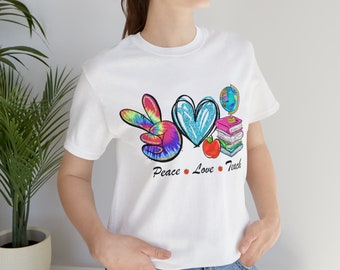 T-shirt paix, amour, enseignement