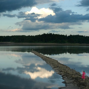 Children Exploring on the Water Portland Maine Casco Bay  Color Landscape Photograph Birthday Gift Wall Art