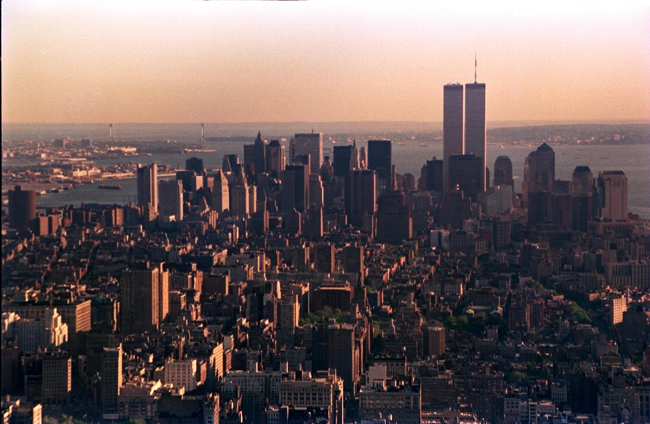 Twin Towers From Empire State Building Lower Manhattan New York
