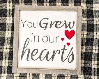 You Grew in our Hearts, Adoption Sign, Kids Bedroom Sign, Adoption Gift Ideas, Adoption Day, Adoption Wall Art, Custom Adoption Gifts