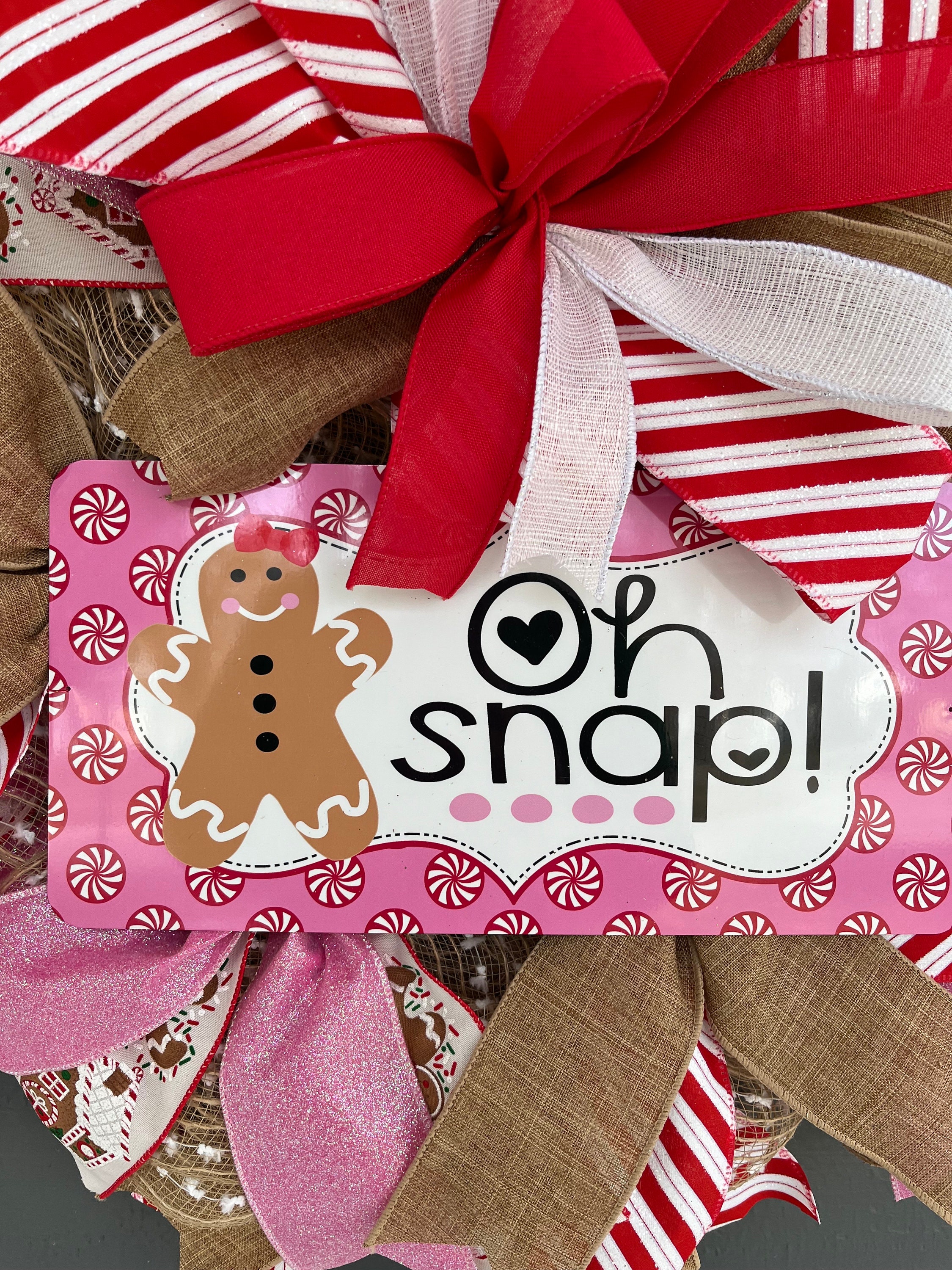 Gingerbread Christmas Wreath, Front Door Decor, Holiday Wreath - Etsy