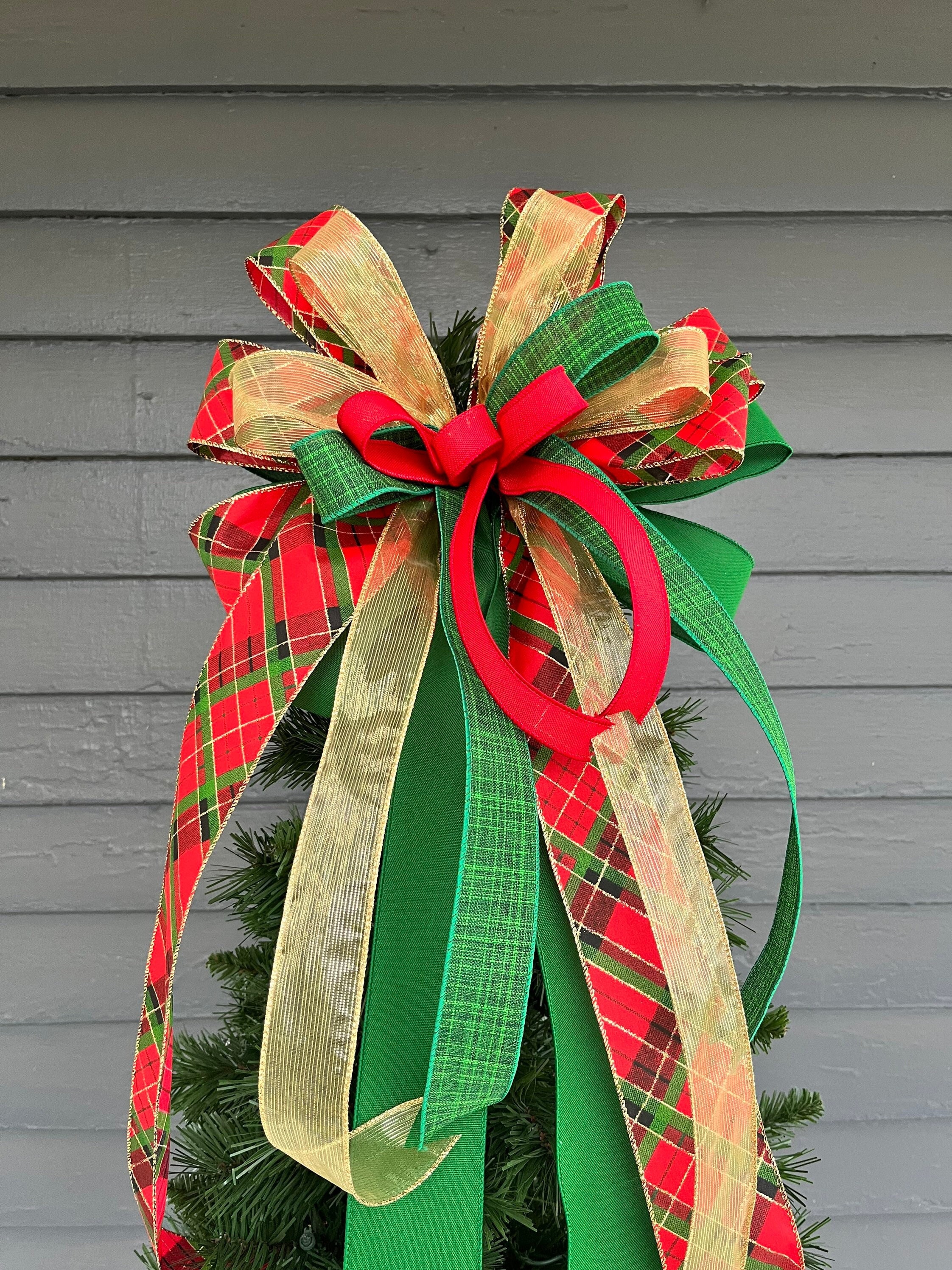 Traditional Tree Topper Bow Christmas Tree Topper Bow Tree Etsy