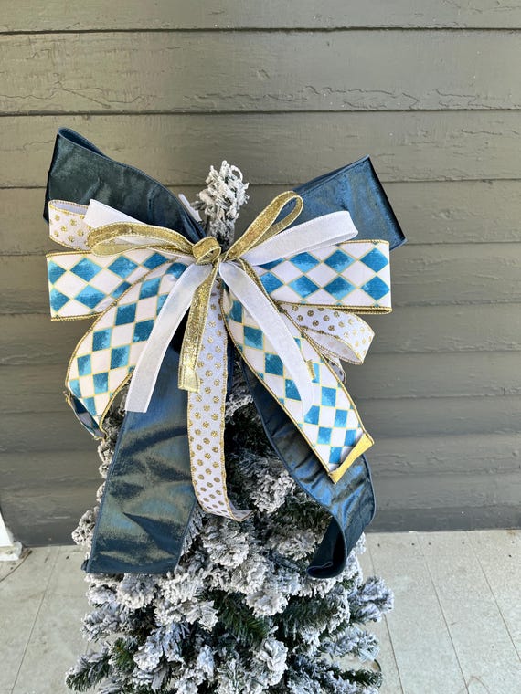 Blue Bow Tree Topper