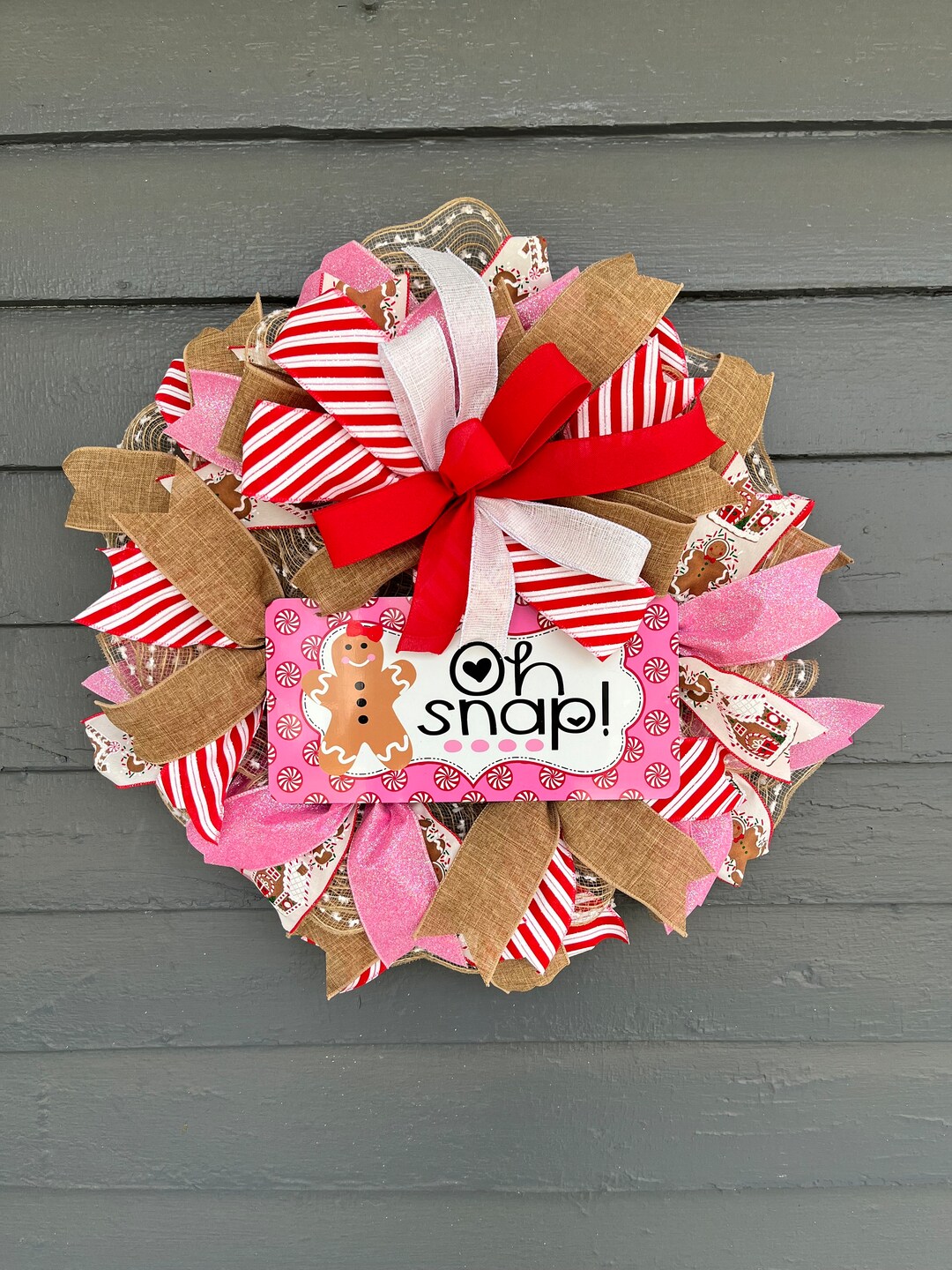 Gingerbread Christmas Wreath, Front Door Decor, Holiday Wreath - Etsy