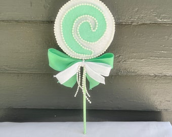 Handmade Felt Lollipop Wreath Attachment, Christmas Decor