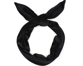Extra Long Wide Wired Velvet Hair Scarf|PonytailBraid|Hair Bun|Turban Scarf|Holiday Headband|Hair Wrap|Twisted|Dolly Bow|Tie Knot|Fabric