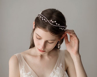 Bridal hair vine Emerald green crown Wedding Boho Headband Silver leaves tiara Wedding Hairpiece Emerald Crystal Silver emerald headpiece