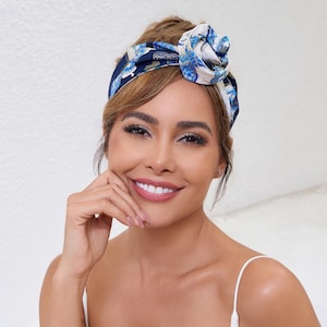 Extra Long Wide Wired Pattern Headband|Tie Knot|Twisted|Fabric|Dolly Bow|Turban|Hair Bun|Ponytail|Braid Scarf|Hair Wrap|Vintage Artistic image 15