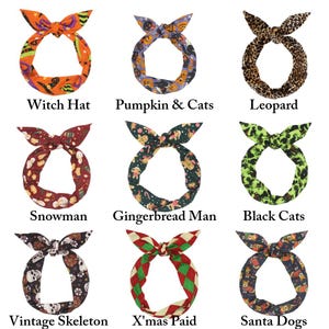 Extra Long Wide Wired Pattern Headband|Tie Knot|Twisted|Fabric|Dolly Bow|Turban|Hair Bun|Ponytail|Braid Scarf|Hair Wrap|Vintage Artistic image 6