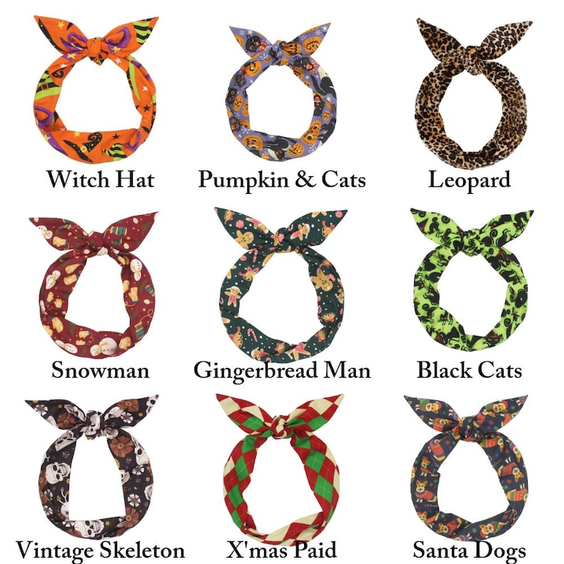 Extra Long Wide Wired Pattern Headband|Tie Knot|Twisted|Fabric|Dolly Bow|Turban|Hair Bun|Ponytail|Braid Scarf|Hair Wrap|Vintage Artistic image 6