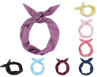 Extra Long Wide Wired Satin Silk Hair Scarf|PonytailBraid|Hair Bun|Turban Scarf|Holiday Headband|Hair Wrap|Twisted|Dolly Bow|Tie Knot|Fabric