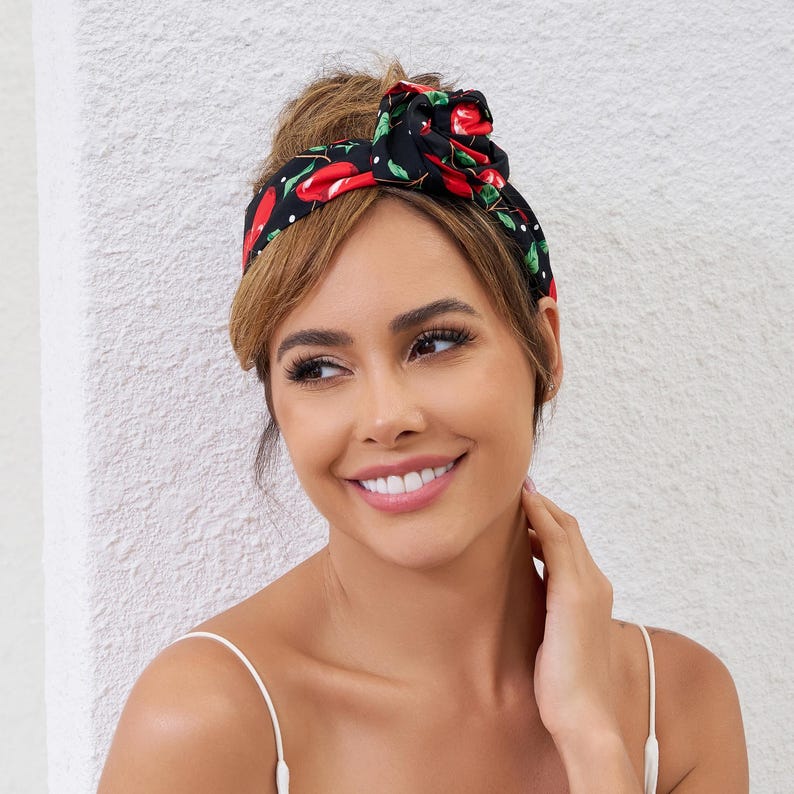 Extra Long Wide Wired Pattern Headband|Tie Knot|Twisted|Fabric|Dolly Bow|Turban|Hair Bun|Ponytail|Braid Scarf|Hair Wrap|Vintage Artistic image 19