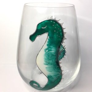 Single Seahorse Hand Painted Glass in a Variety of Colours