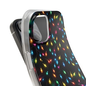 Christmas Lights Flexi Case, Holiday Phone Cover, Festive Phone Case, Glowing Lights Phone Case, Christmas Pattern Phone Case