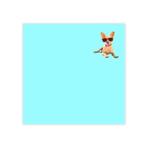 Chien chihuahua rigolo dans des lunettes de soleil sur Blocs-notes bleu clair Post-it® | Capturez votre créativité : libérez votre personnalité avec des pense-bêtes