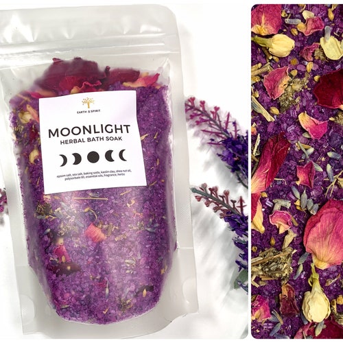 Full Moon Bath Salt New Moon Ritual Bath Salt Blessings Etsy