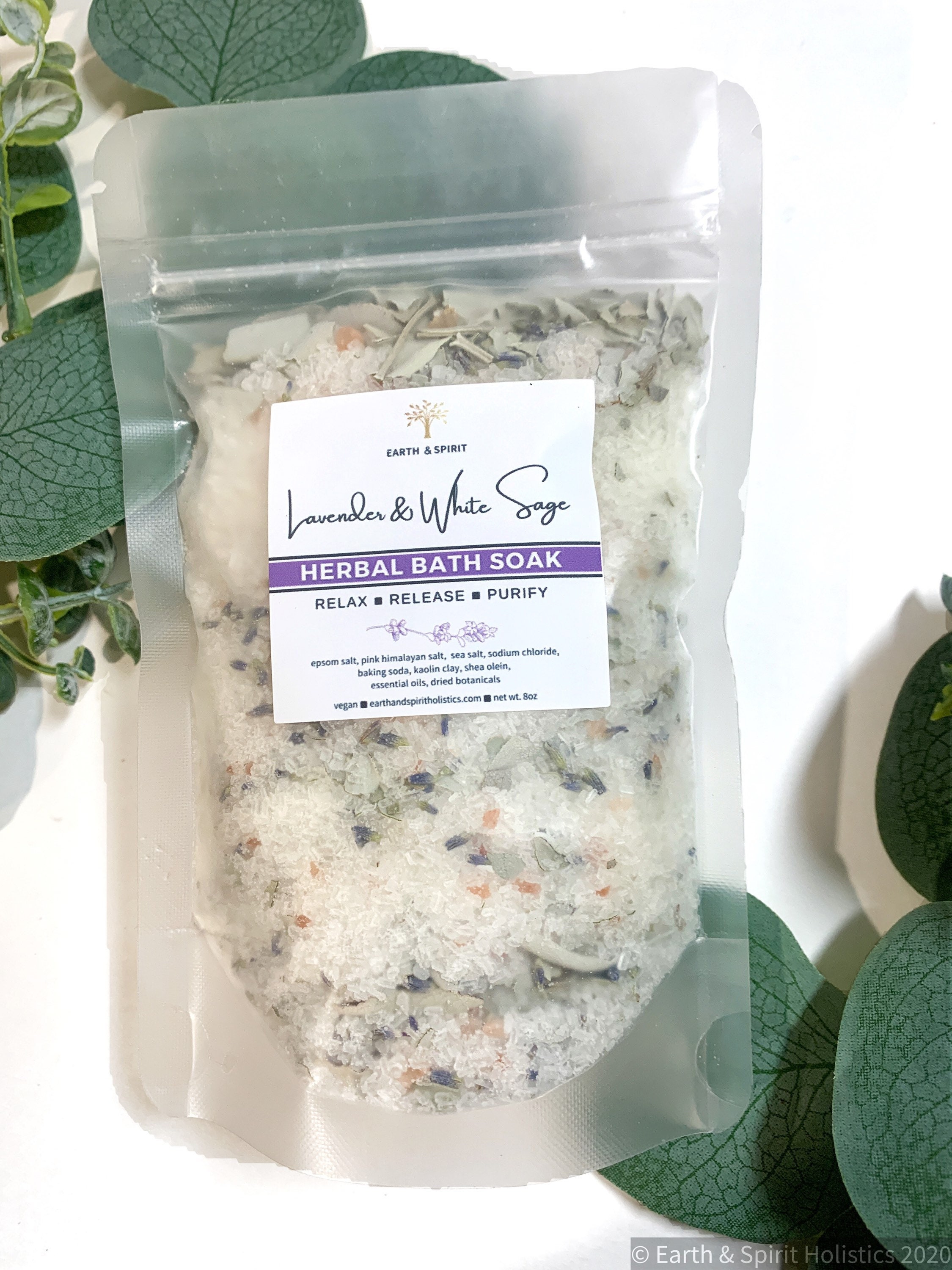 Lavender & White Sage Bath Salt Soak W/ Essential Oils | Etsy