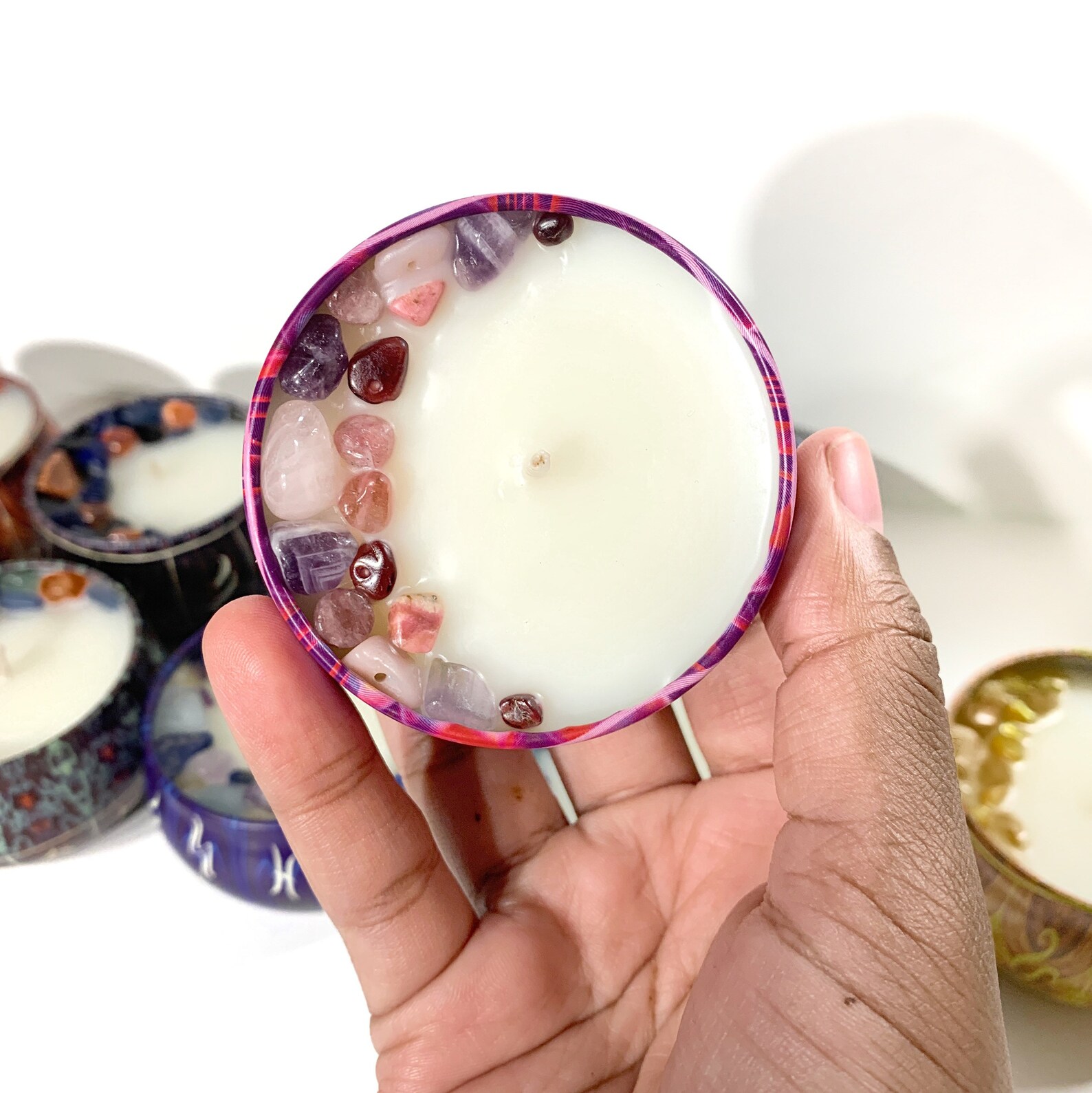 Zodiac Astrology Crystal Candle Tins Spell Ritual Etsy