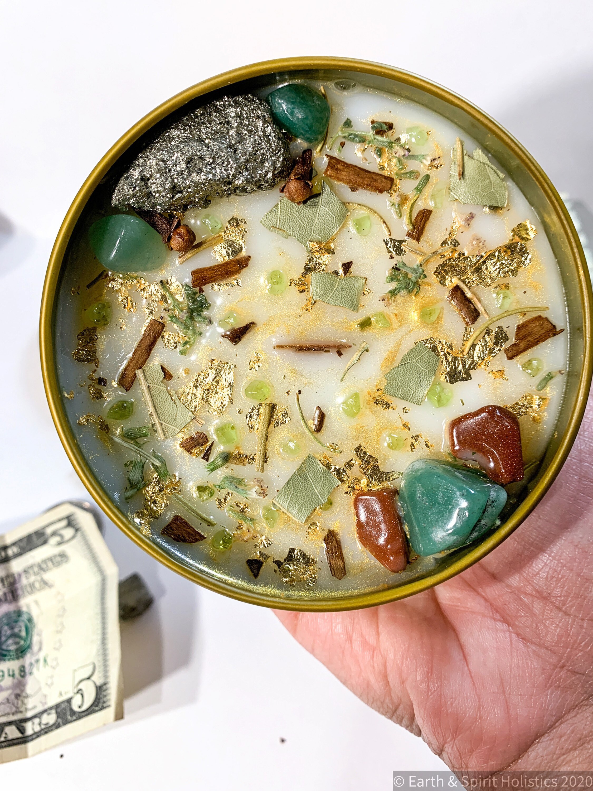 GOLD RUSH Abundance & Money Herbal and Crystal Candle Etsy