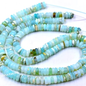 Blue Peruvian Opal Tyre Shape Smooth Beads 8X9.MM Approx 16"Inches Natural Top Quality Wholesaler Price.