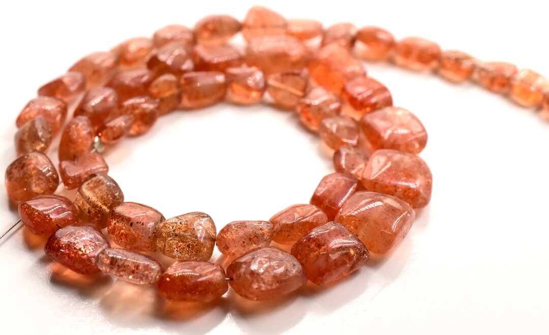 Sunstone Tumble Shape Smooth Nugget Beads 6x10.mm Approx Etsy