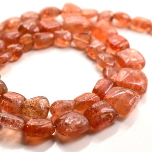 Sunstone Tumble Shape Smooth Nugget Beads 6x10.MM Approx 14&quot; Inches Wholesaler Price.